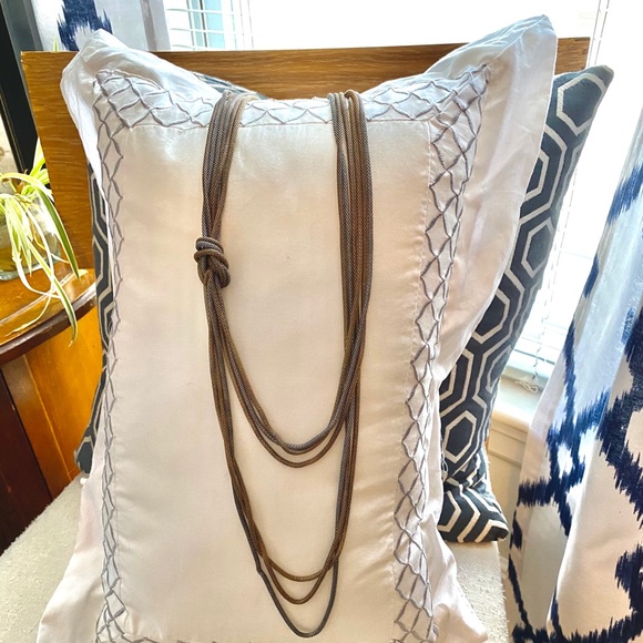 BCBGeneration Jewelry - Two tone long BCBG necklace with knot detail